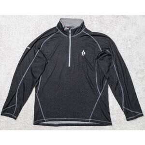 Black Diamond Polartec Quarter Zip Black and Gray Mock Neck Pullover Mens Size L